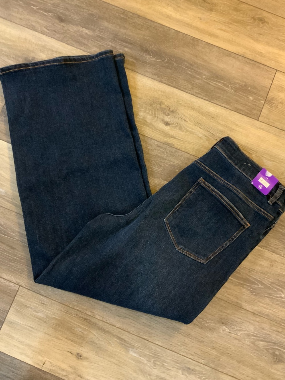 Well Worn Dark Blue Flare Jeans